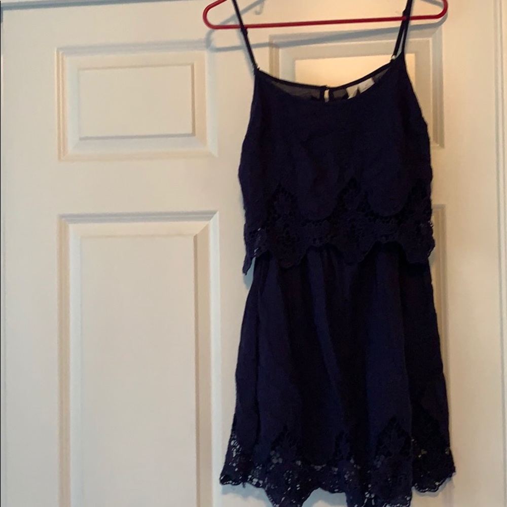Navy mini lace dress